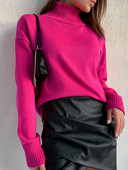 2022. gada jauns rudens ziemas sieviešu džemperis Klein Blue Basic sieviešu džemperis trikotāžas puloveri džemperi ar apkakli Sieviešu rozā sarkani topi