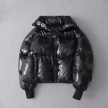 2022 Winter Glossy Down Parka γυναικείο αδιάβροχο παλτό κέντημα μπουφάν μεγάλο μέγεθος Χαλαρό χειμώνα ζεστό χοντρό γυναικείο μπουφάν Parka