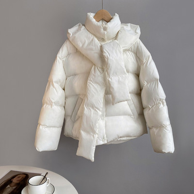 HXJJP Sieviešu biezas ar īsu kapuci lielizmēra parku jakas, 2022. gada ziemas, garām piedurknēm, pogas, kabatas, sieviešu silts mētelis