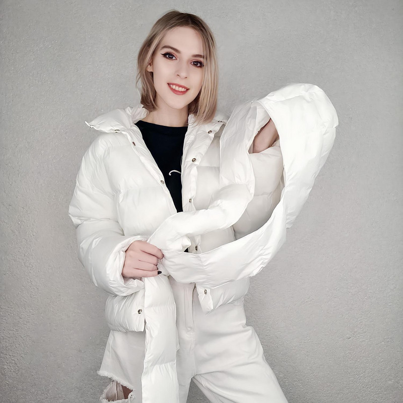 HXJJP Sieviešu biezas ar īsu kapuci lielizmēra parku jakas, 2022. gada ziemas, garām piedurknēm, pogas, kabatas, sieviešu silts mētelis