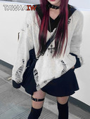 Tawaaiw γοτθικό κούφιο γυναικείο πουλόβερ με μακρυμάνικο κορεατικό πλεκτό πουλόβερ συνονθύλευμα γυναικεία πουλόβερ φθινοπωρινά χειμωνιάτικα μπλουζάκια