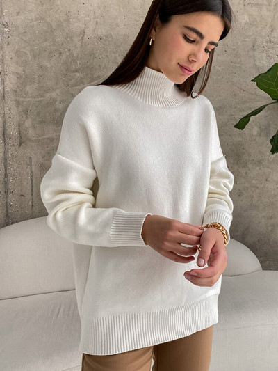 Πλεκτό γυναικείο πουλόβερ με ζιβάγκο φθινοπώρου Μασίφ, φαρδύ υπερμεγέθη πουλόβερ Χειμερινό casual μακρυμάνικο πουλόβερ Γυναικείο χοντρό ζεστό πλεκτό