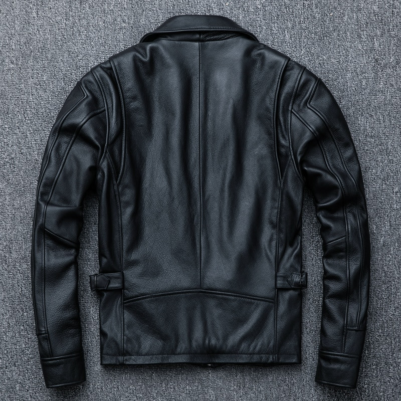 Novi muški kaput od kravlje kože, muška jakna od prave kože, vintage stil, muška kožna odjeća, motociklističke biciklističke jakne, velika veličina 134 cm