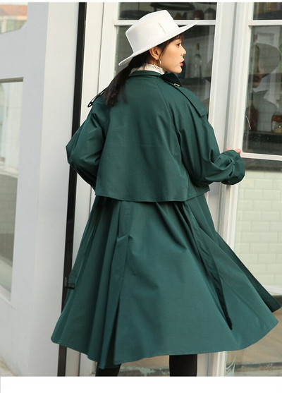 Reklāma, 2022. gada sieviešu divrindu 100% kokvilnas garais mētelis militārā stila elegants lietusmētelis vējjaka Manteau Femme