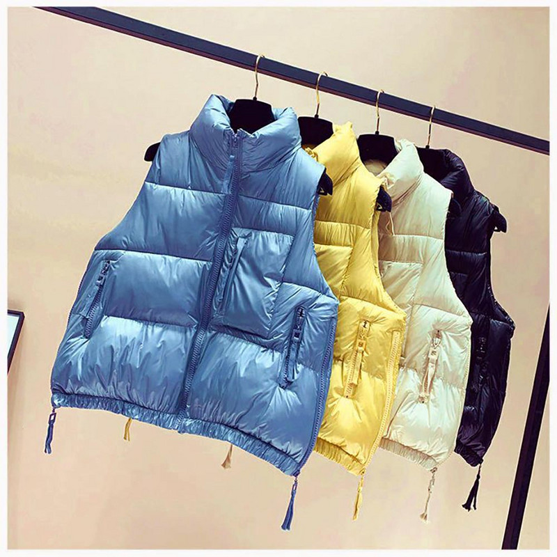 PinkyIsBlack sieviešu ziemas veste, cieta, rāvējslēdzēja, apkakles kabatas. Sieviešu jaka bez piedurknēm, brīva veste sievietēm