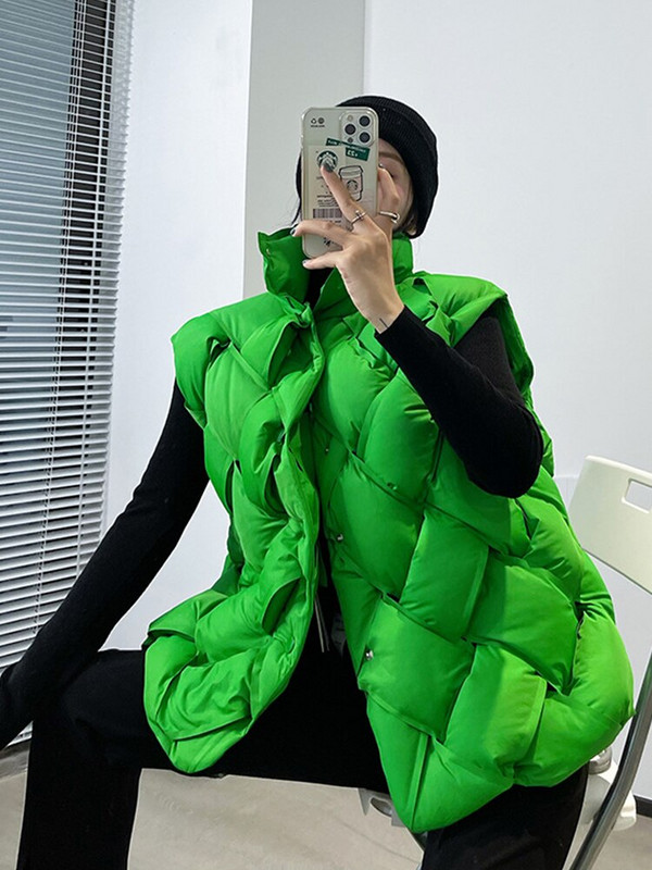 Lagabogy 2022 augstākās kvalitātes ziemas sieviešu High Street trikotāža, 90% balta pīles dūnu veste bez piedurknēm sievietēm, brīva, silta jaka