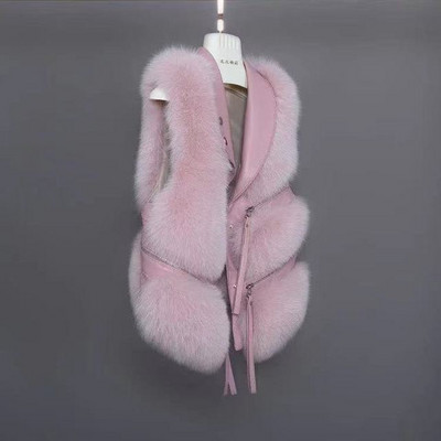 Mākslīgās kažokādas veste sieviešu mētelis ar atloku bez piedurknēm sprādzes Slim Fit Teddy mētelis 2021 High street plīša kažokādas viengabala jaka