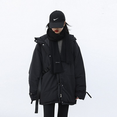 CHIC VEN Κορεάτικο γυναικείο χοντρό βαμβακερό μπουφάν Casual, φαρδύ παλτό με κουκούλα, κορδόνι, γυναικείο μπουφάν ψωμιού, γυναικεία παρκά, χειμώνας 2022