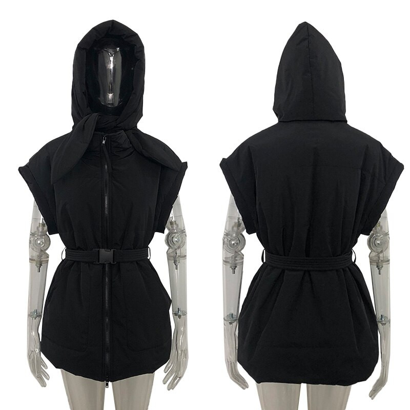 Modes Statīvs Apkakles Vestes Sievietēm Eleganta Piesaites jostas jostasvietas Mēteļi Sievietēm Parausta plecus Rāvējslēdzējs Ikdienas kabatas Pavasara vestes Sieviešu