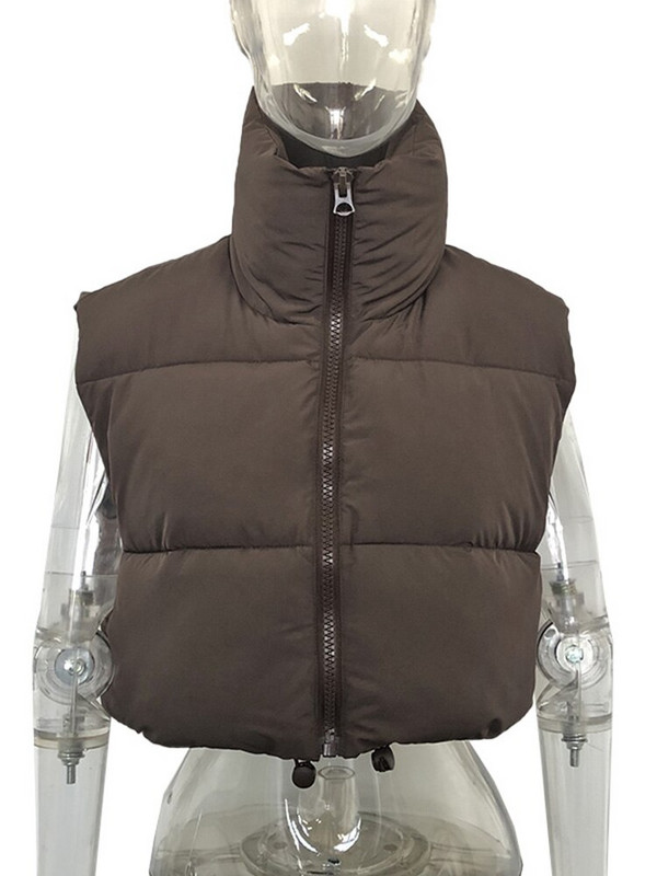 Μόδα φθινοπωρινό σταντ γιακά Βαμβακερά γιλέκα Γυναικεία Κομψά μασίφ απλά παλτό με φερμουάρ Γυναικεία καθημερινά ψηλόμεσα γιλέκα Γυναικεία