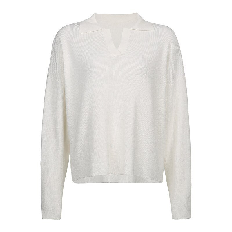 Pamata džemperis ar apkakli ar augstu V kakla izgriezumu, silts džemperis ikdienas rudens ziemas sieviešu džemperi Vintage smilškrāsas trikotāžas džemperis sievietēm