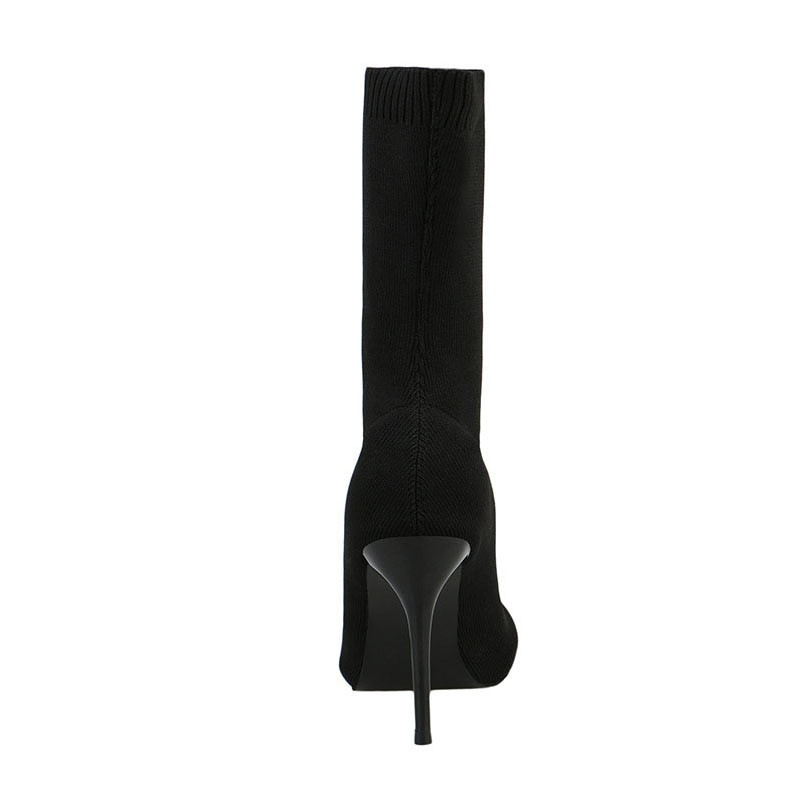 SEGGNICE seksīgi zeķu zābaki Adīšana, elastīgi zābaki, augsti papēži sievietēm, modes apavi 2022. gada pavasara rudens puszābaki Sieviešu zābaciņi