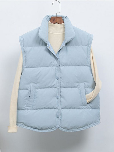 Lagabogy 2022, jauna ziemas sieviešu īpaši viegla dūnu veste, sieviešu ikdienas brīva veste, balts pīles dūnu mētelis ar vienrindu