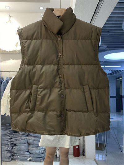 Lagabogy 2022, jauna ziemas sieviešu īpaši viegla dūnu veste, sieviešu ikdienas brīva veste, balts pīles dūnu mētelis ar vienrindu