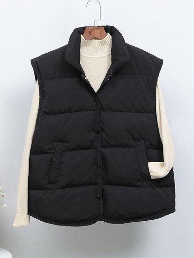 Lagabogy 2022, jauna ziemas sieviešu īpaši viegla dūnu veste, sieviešu ikdienas brīva veste, balts pīles dūnu mētelis ar vienrindu