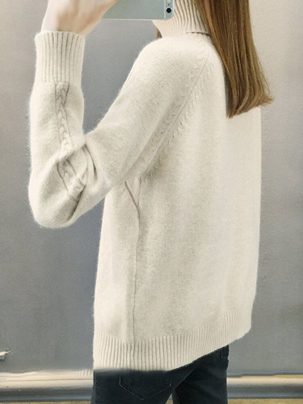 Sabiezināts rudens ziemas džemperis ar augstu kakla izgriezumu, sieviešu džemperis ar garām piedurknēm, 2022. gada jauns sieviešu džemperis, lielizmēra sieviešu džemperis