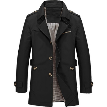 Ανδρικά Business Long Trench Casual Single Breasted Windbreaker Fashion Φθινοπωρινά μπουφάν πέτο Ανδρικά νέα λεπτά κορεάτικα πανωφόρια