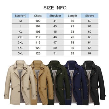 Ανδρικά Business Long Trench Casual Single Breasted Windbreaker Fashion Φθινοπωρινά μπουφάν πέτο Ανδρικά νέα λεπτά κορεάτικα πανωφόρια