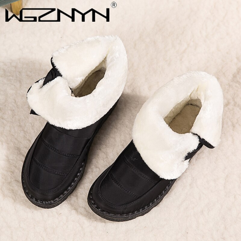 WGZNYN 2021 ziemas sieviešu zābaki ūdensnecaurlaidīgi sieviešu sniega zābaki, platforma, silti potītes zābaki ar biezu kažokādu papēžiem Botas Mujer 36-43