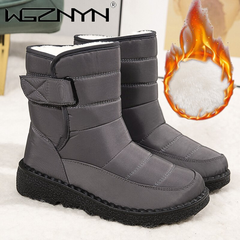 WGZNYN 2021 ziemas sieviešu zābaki ūdensnecaurlaidīgi sieviešu sniega zābaki, platforma, silti potītes zābaki ar biezu kažokādu papēžiem Botas Mujer 36-43