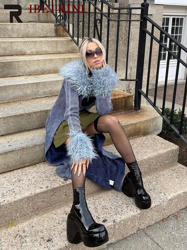 Πλατφόρμα Wedges Μπότες για Γυναικείες Μόδα Ογκώδεις Μπότες Γοτθικό Γοτθικό Ολοκαίνουργιο 2022 Μόδα Παπούτσια σε στυλ Popualr Comfy Punk