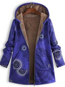 2021 ново дамско зимно топло яке с качулка с цветя и щампа с цветя, ретро големи палта, зимно подплатено яке, дамски паркове