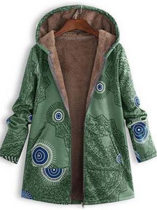 2021 ново дамско зимно топло яке с качулка с цветя и щампа с цветя, ретро големи палта, зимно подплатено яке, дамски паркове