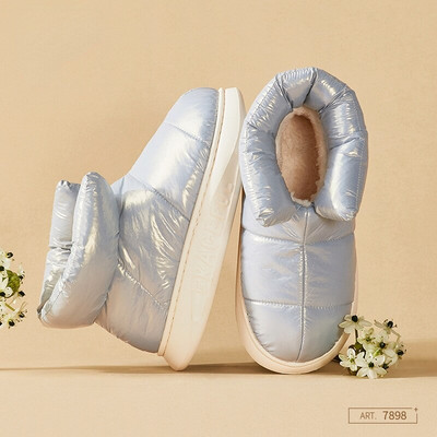 Aranyos plüss pamut cipők Női téli csizmák kültéri csúszásmentes könnyű lefelé szabadidő női hócipő platform melegen tartó lábbelik