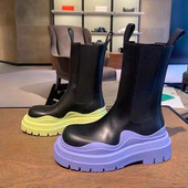 Γυναικείες μπότες με χοντρό τακούνι Γυναικεία παπούτσια Φθινοπωρινά Μάρκα Σχεδιαστής Chelsea Μπότες Γυναικείες μπότες πλατφόρμας Γυναικείες μπότες μάχης μόδας
