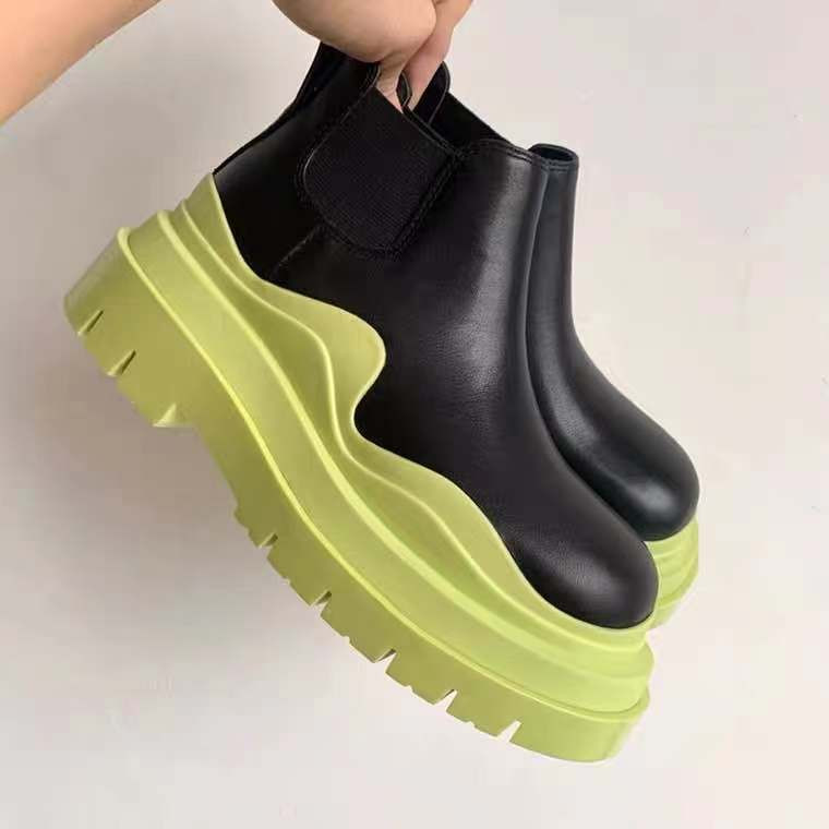 Γυναικείες μπότες με χοντρό τακούνι Γυναικεία παπούτσια Φθινοπωρινά Μάρκα Σχεδιαστής Chelsea Μπότες Γυναικείες μπότες πλατφόρμας Γυναικείες μπότες μάχης μόδας