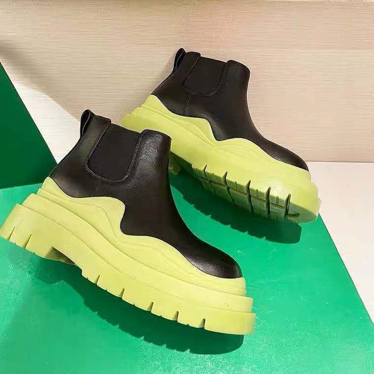 Γυναικείες μπότες με χοντρό τακούνι Γυναικεία παπούτσια Φθινοπωρινά Μάρκα Σχεδιαστής Chelsea Μπότες Γυναικείες μπότες πλατφόρμας Γυναικείες μπότες μάχης μόδας