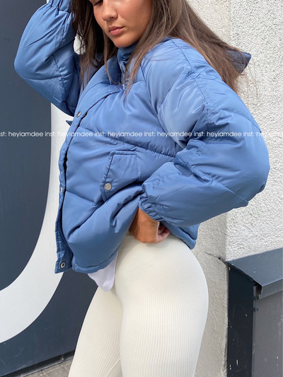 Sieviešu īsā jaka Ziemas bieza kapuce, kokvilnas polsterēti mēteļi, sieviešu korejiešu, vaļīgi puferi parki Sieviešu liela izmēra virsdrēbes