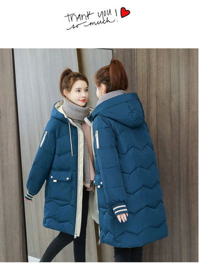 Vielleicht dūnu jakas Sieviešu ziemas mētelis Sieviešu parkas ar kapuci silta ziemas jaka mētelis kokvilnas polsterēta jaka -3XL