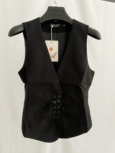 Proljetno novo odijelo Prsluk Ženski prsluk Kratka jakna Ležerni Ol kaput Ženski 3xl Jednoredno kopčanje vuneni džep s uzorkom riblje kosti t