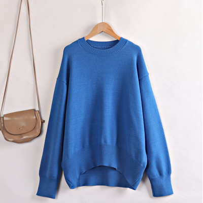 GIGOGOU Lielizmēra O veida kakla rudens ziemas sieviešu džemperis Modes trikotāžas brīvs gadījuma džemperis Hight Street Sieviešu džemperis