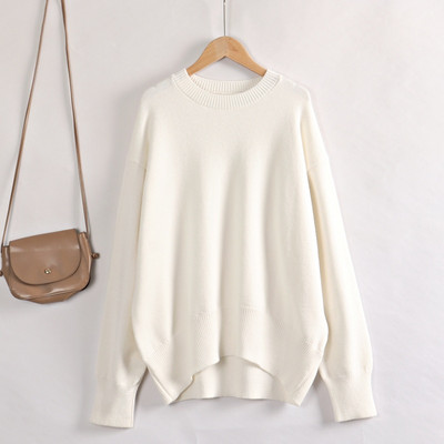 GIGOGOU Lielizmēra O veida kakla rudens ziemas sieviešu džemperis Modes trikotāžas brīvs gadījuma džemperis Hight Street Sieviešu džemperis