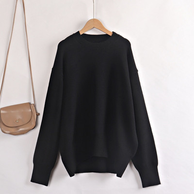 GIGOGOU Lielizmēra O veida kakla rudens ziemas sieviešu džemperis Modes trikotāžas brīvs gadījuma džemperis Hight Street Sieviešu džemperis