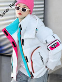 Sister Fara Γυναικείο τζάκετ πουπουλένιο γιακά με λευκή πάπια γυαλιστερό, χαλαρό μπουφάν με κουκούλα Parka Χειμερινό Γυναικείο παλτό ζεστό