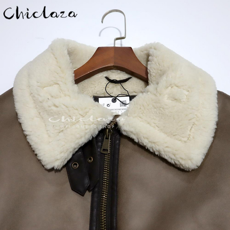 CHICLAZA 2022 Χειμώνας Γυναικείο Χοντρό ζεστό φλις ψεύτικο δερμάτινο μπουφάν Splice αμάνικο γιλέκο Γυναικείο φανελάκι ποδηλάτου πανωφόρι