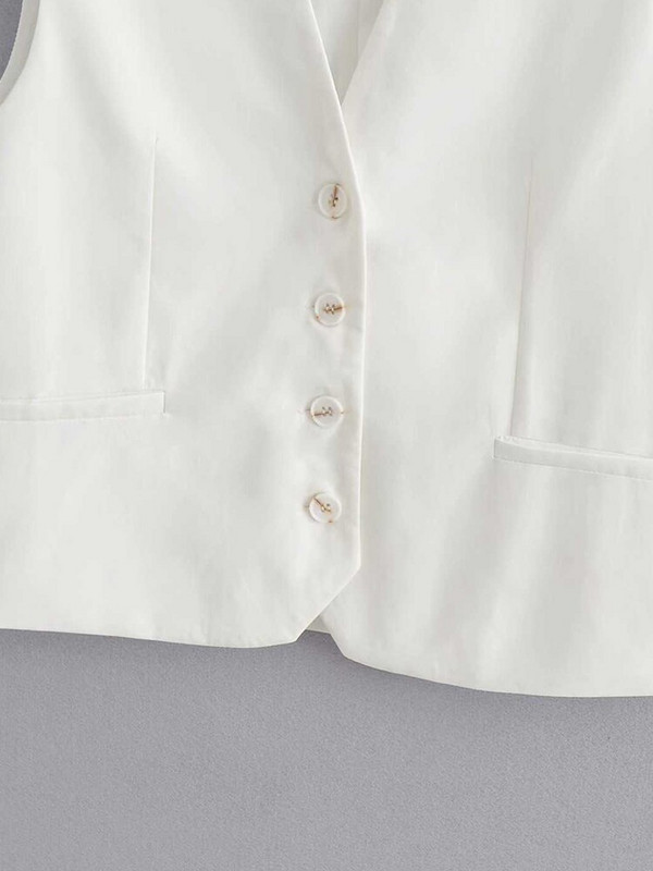 DUOPERI Ženska modna jakna bez rukava Ležerna jakna Uredski ženski prsluk Ulična odjeća Ženski prsluk Gornje majice veste femme