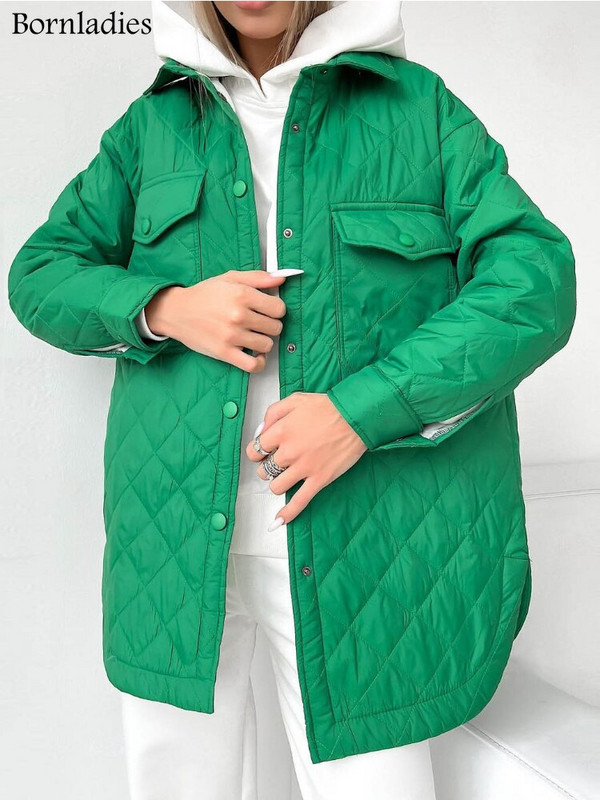 Bornladies rūtainā stepēta jaka Sieviešu brīvs, plāns puffer parka mētelis Vintage jostas virsdrēbes rudens ziemas sieviešu oversize mētelis