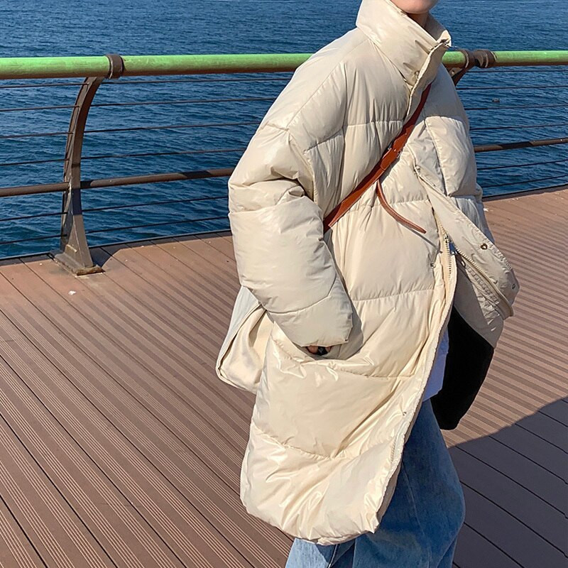 Zimska prevelika puhasta jakna Muški topli modni ležerni dugi kaput Muška ulična korejska široka debela jakna Muški kaput Parker