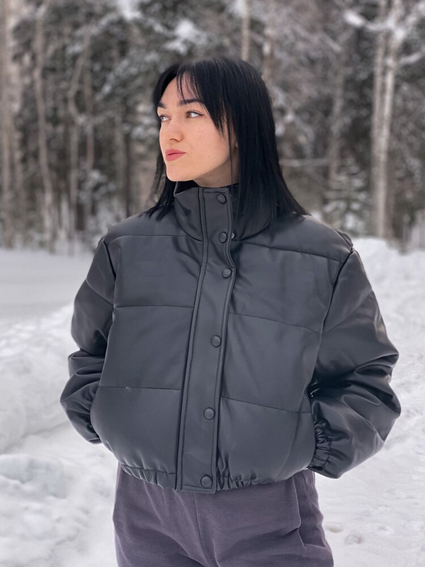 Ailegogo Ziemas Biezas Siltas Īsas Parkas Sieviešu Modes Melni PU ādas Mēteļi Sieviešu Eleganti Rāvējslēdzējs Kokvilnas Jakas Sieviešu apģērbs