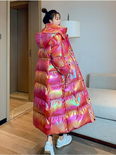 KBAT 2022 ziemas ūdensizturīgs garais parks kokvilnas polsterēta sieviešu jaka ar kapuci, biezs silts sniega mētelis, modes lielizmēra virsdrēbes