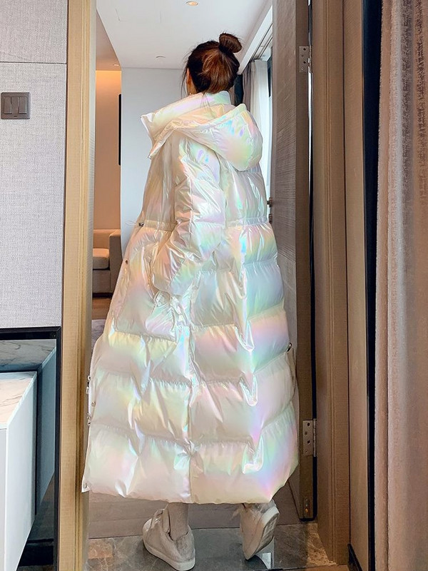 KBAT 2022 ziemas ūdensizturīgs garais parks kokvilnas polsterēta sieviešu jaka ar kapuci, biezs silts sniega mētelis, modes lielizmēra virsdrēbes