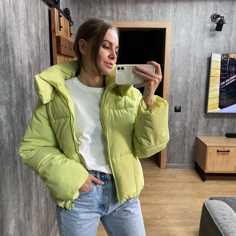 2022. gada ziemas jaunā korejiešu stila pūkaina maizes dūnu jaka ar kapuci sieviešu bieza, brīva īsa jaka