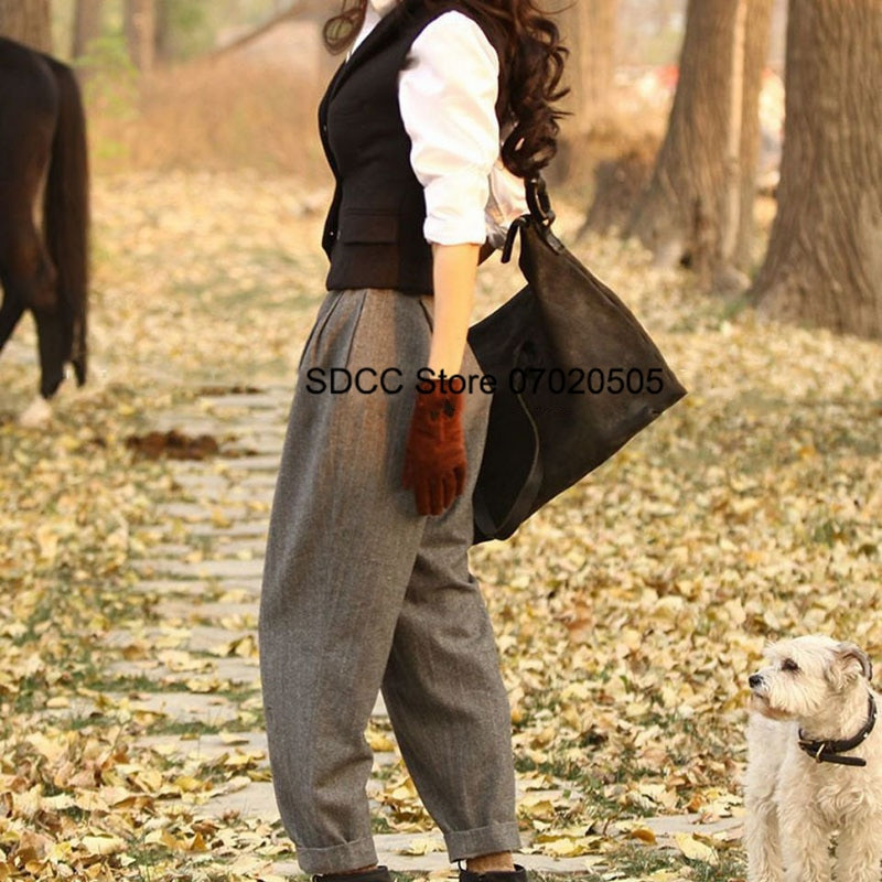 Novi ženski prsluk Vunena jakna bez rukava u obliku riblje kosti, ležerni ženski kaputi s V-izrezom Colete