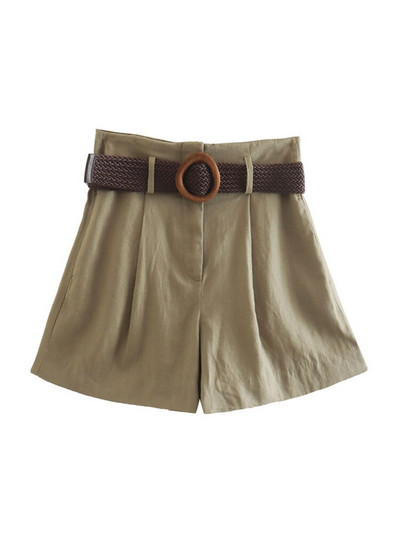 TRAF Γυναικεία μόδα μπροστά Ψεύτικες τσέπες λινό γιλέκο Vintage μπροστινά αμάνικα κουμπιά Γυναικεία πανωφόρια κομψά μπλουζάκια