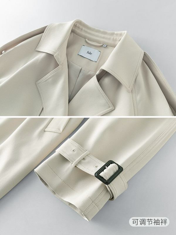 FSLE Hepburn Style Britu ikdienas sieviešu mēteļi 2022. gada rudens, jauns piepilsētas biroja dāmas brīvs mētelis sievietēm, vidēja garuma tranšeja