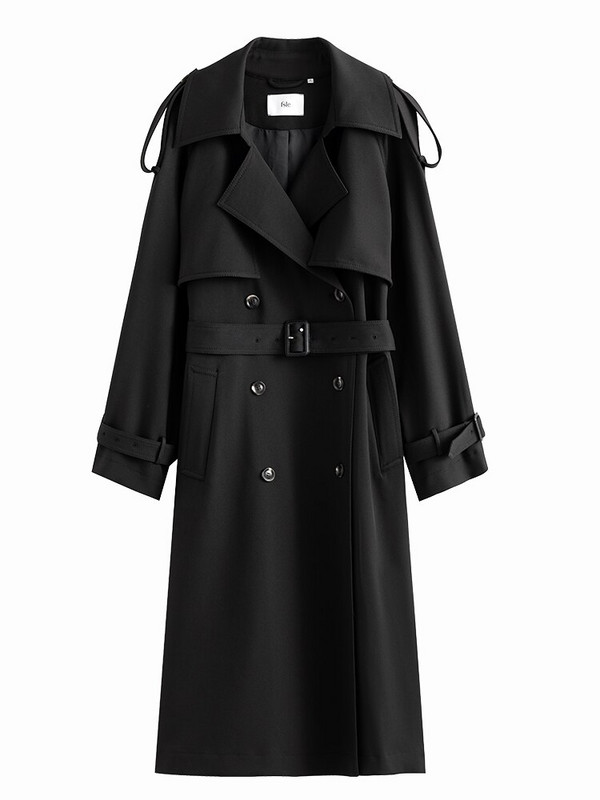 FSLE Hepburn Style Britu ikdienas sieviešu mēteļi 2022. gada rudens, jauns piepilsētas biroja dāmas brīvs mētelis sievietēm, vidēja garuma tranšeja